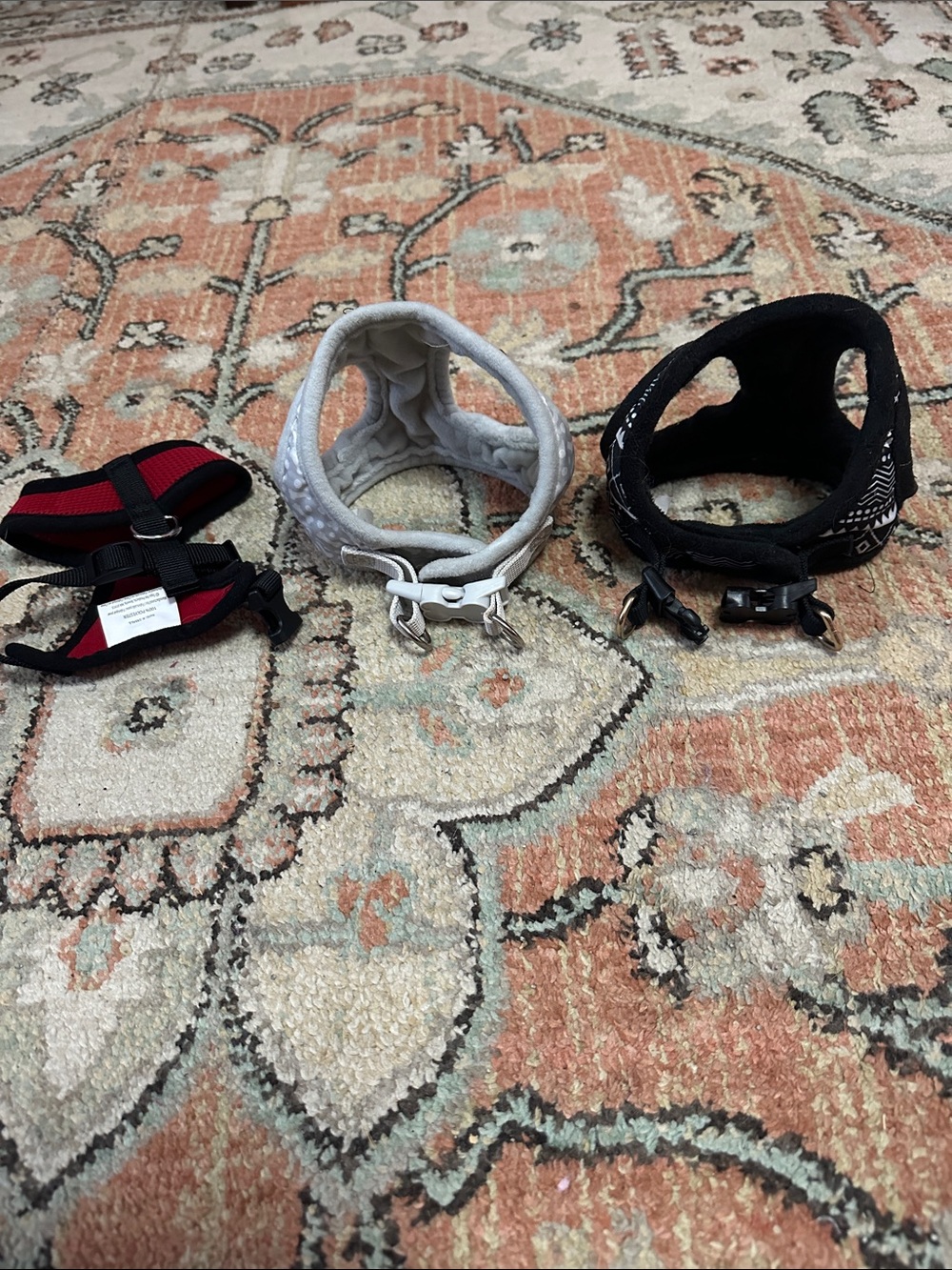 No-Pull Dog Headcollar in White, Black & Red - Padded Control Harness